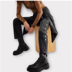 Free People We The Free Cooper Studded Mid Rise Boyfriend Jeans 26